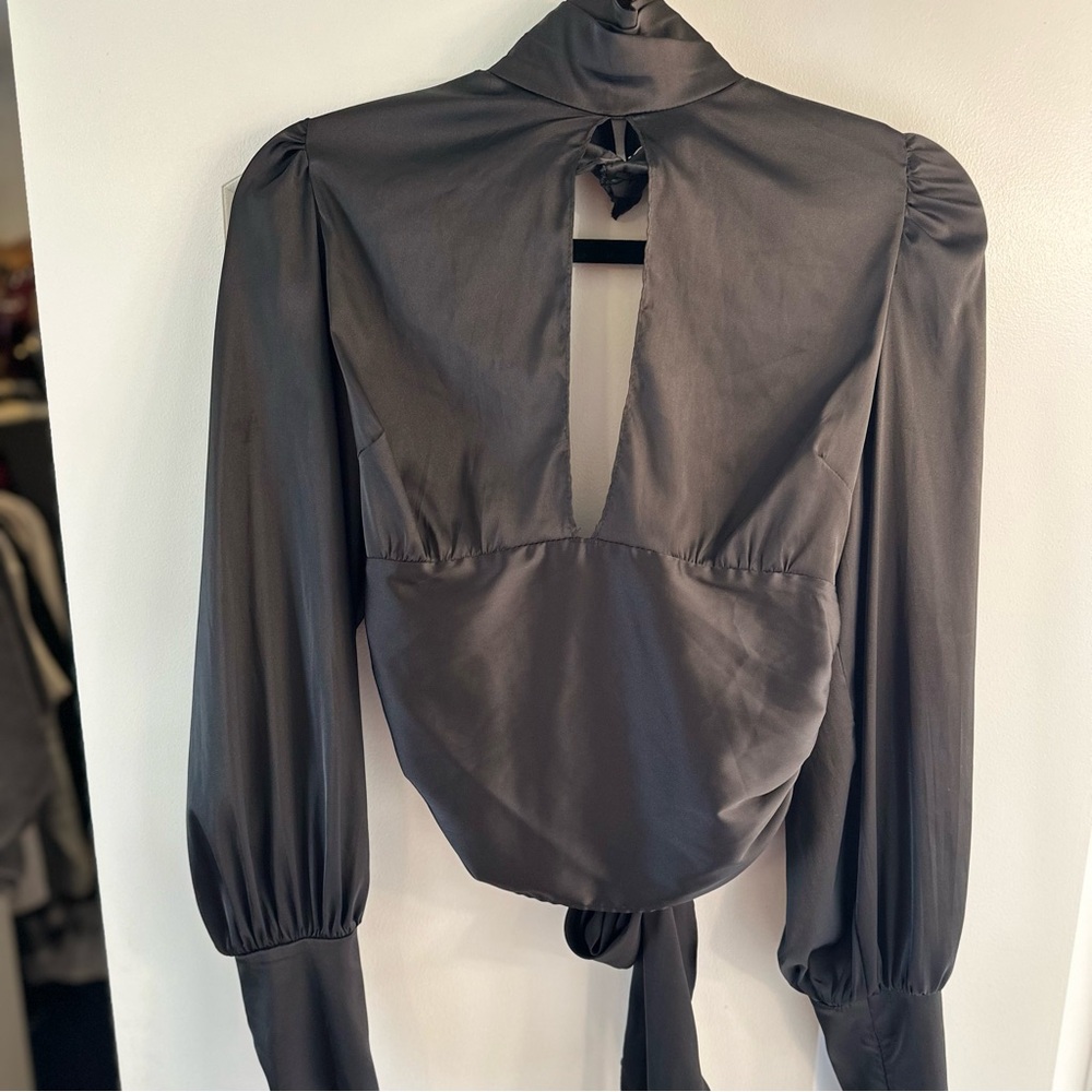 Fashion Nova Charcoal Blouse